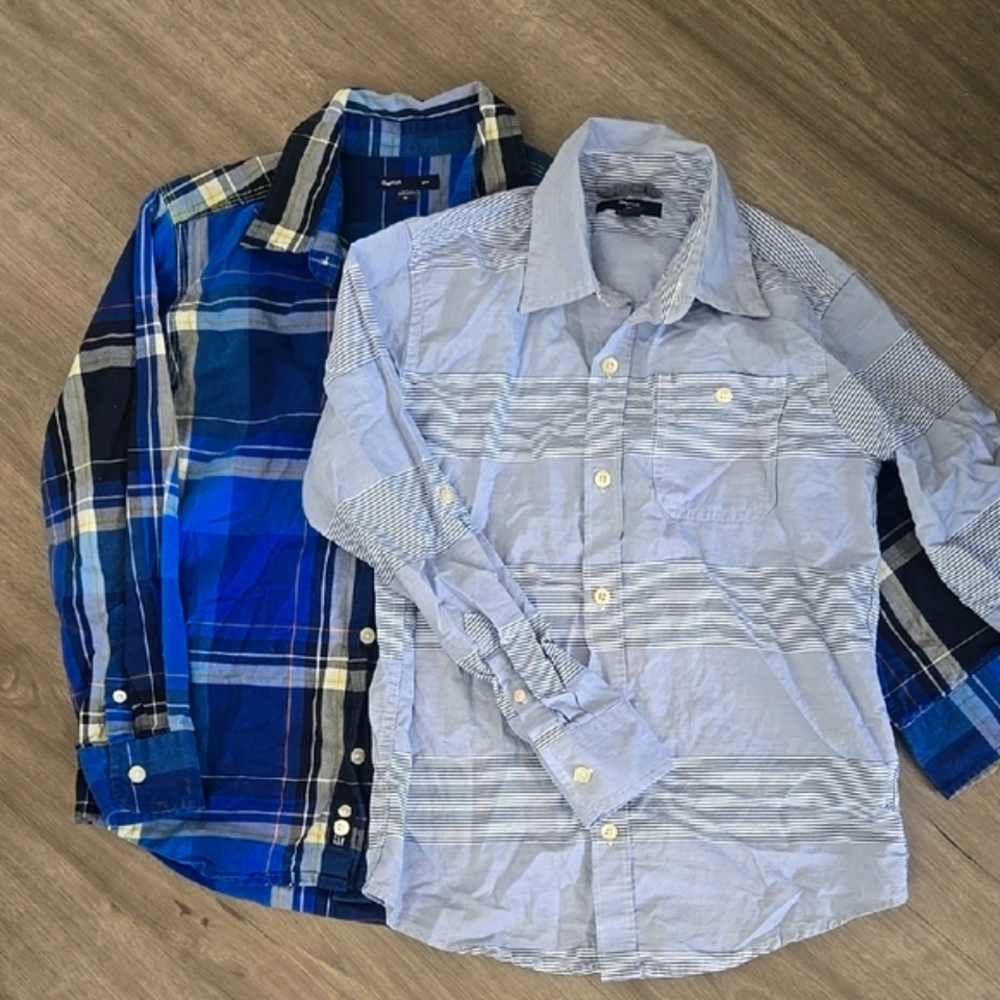 3/$15🌟 Blue and Gray Kids Plaid Shirts